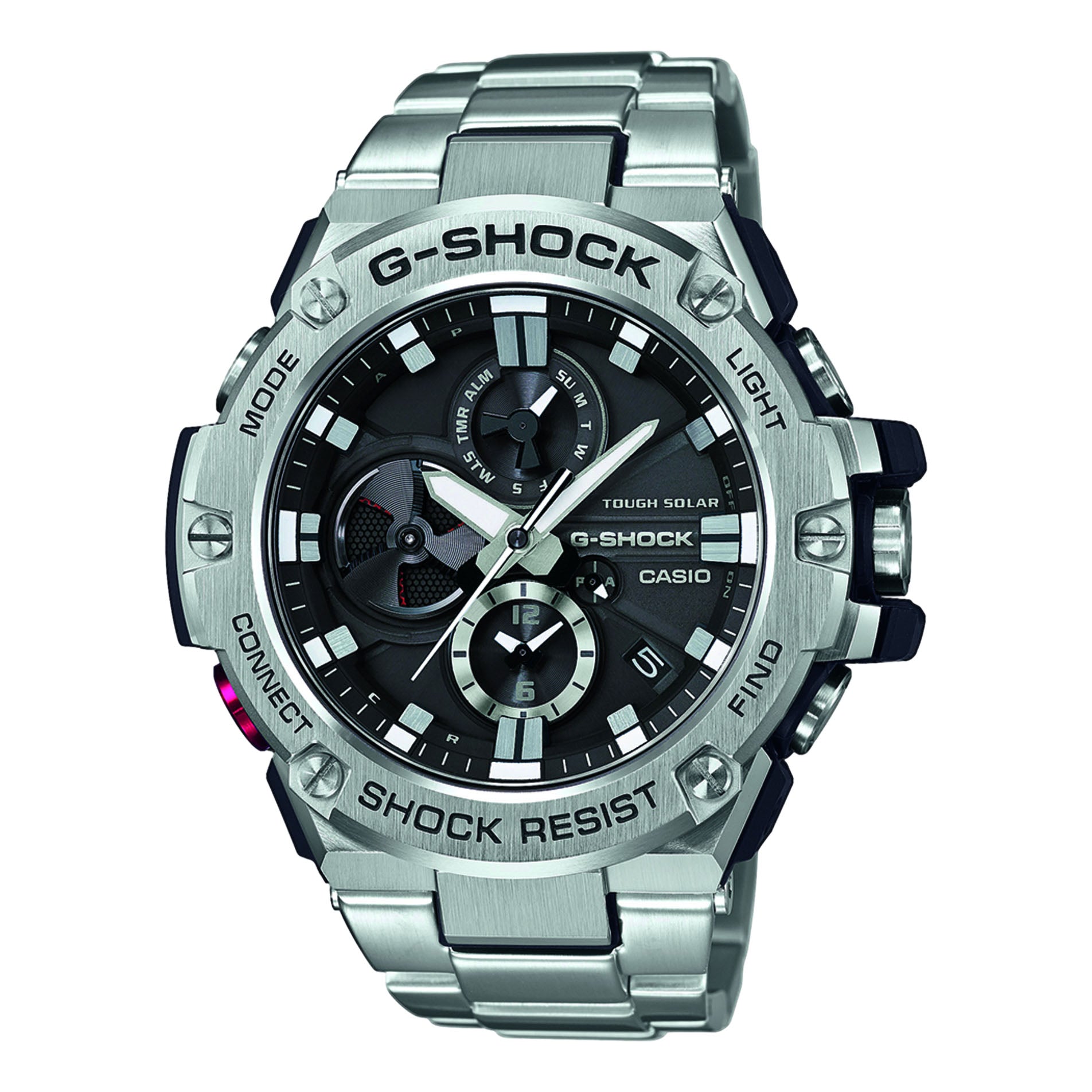 Casio G-Shock Black Dial Stainless Steel 53mm Watch GST-B100D-1AER