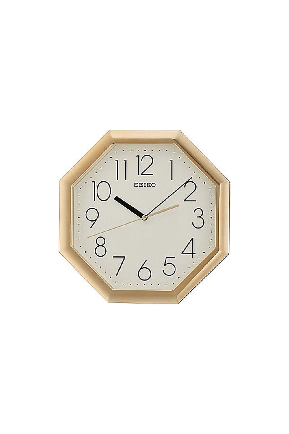 Seiko Octagonal Gold Tone Wall Clock Off White Dial - Quartz Movement - QXA668G