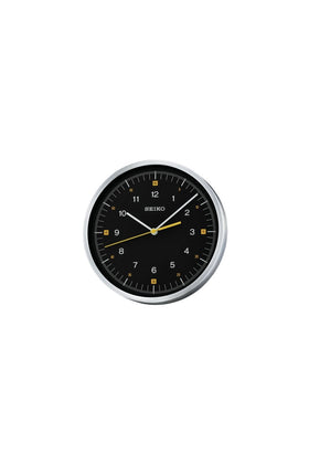 Seiko Modern Wall Clock - Aluminium Case & Black Dial - 25cm Diameter | QXA566J