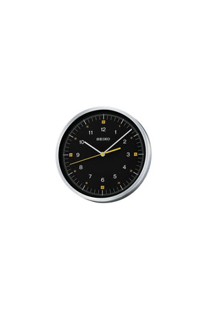 Seiko Modern Wall Clock - Aluminium Case & Black Dial - 25cm Diameter | QXA566J