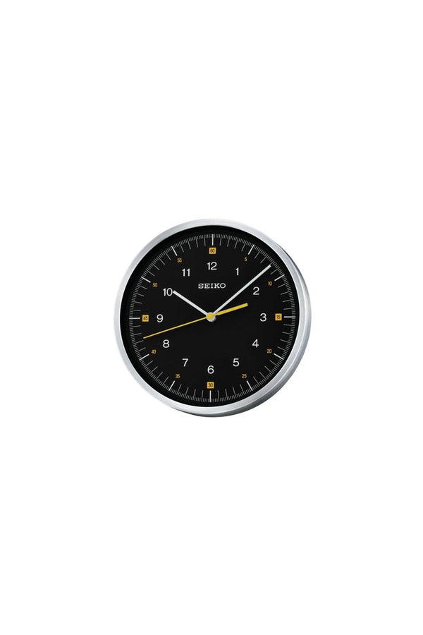 Seiko Modern Wall Clock - Aluminium Case & Black Dial - 25cm Diameter | QXA566J
