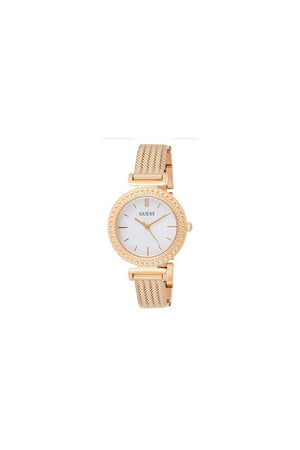 Guess Ladies Monroe PVD Rose Gold Plated Bracelet Watch W1152L3