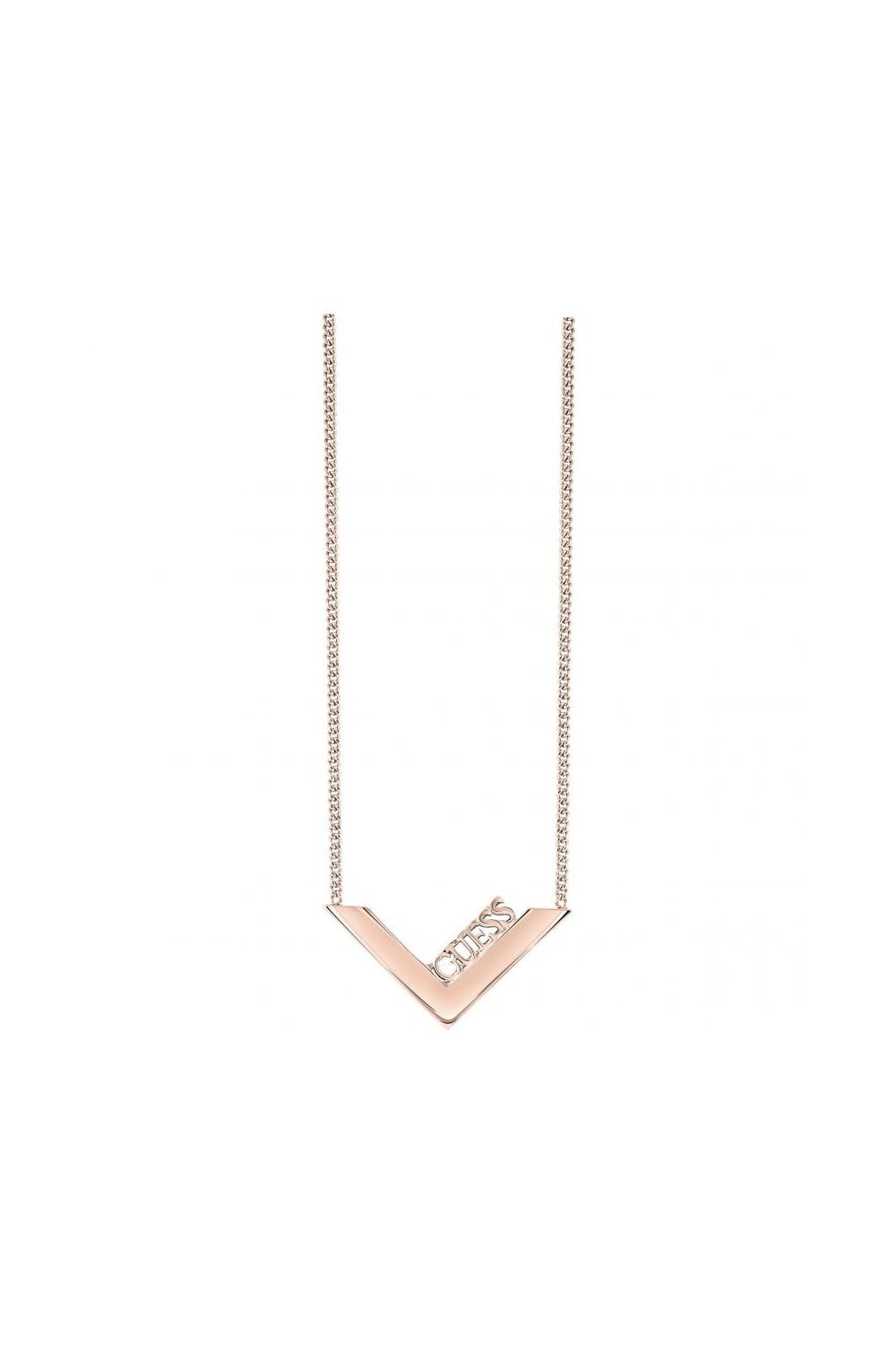 Ladies Guess Rose Gold Plated Triometric Necklace UBN82087