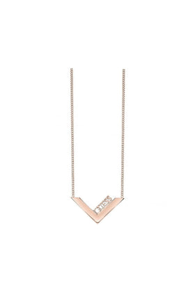 Ladies Guess Rose Gold Plated Triometric Necklace UBN82087