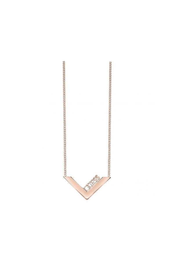 Ladies Guess Rose Gold Plated Triometric Necklace UBN82087