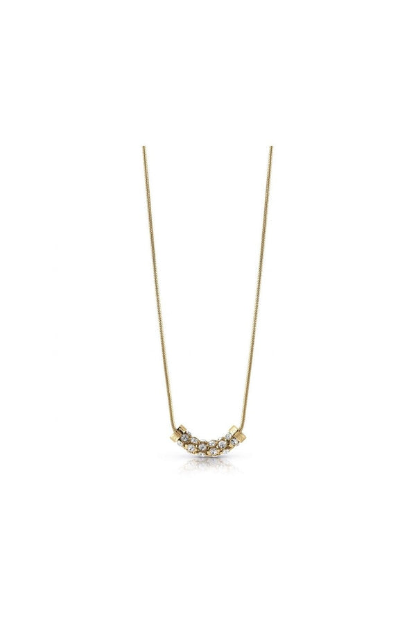 GUESS Ladies Gold Plated Necklace With Crystal Charm UBN28054