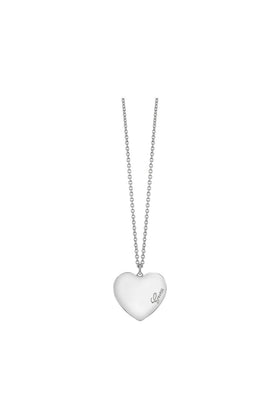 Ladies Guess Rhodium Plated Heartbeat Necklace UBN61050