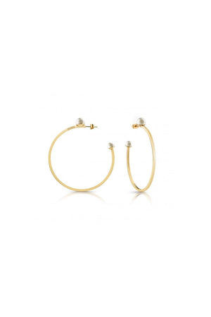 Guess Open White Pearl Gold Hoops UBE78028
