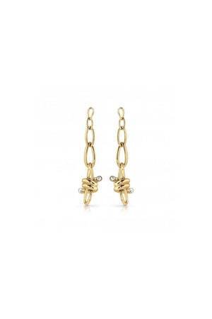 Guess Dangling Love Wire Gold Earrings UBE29016