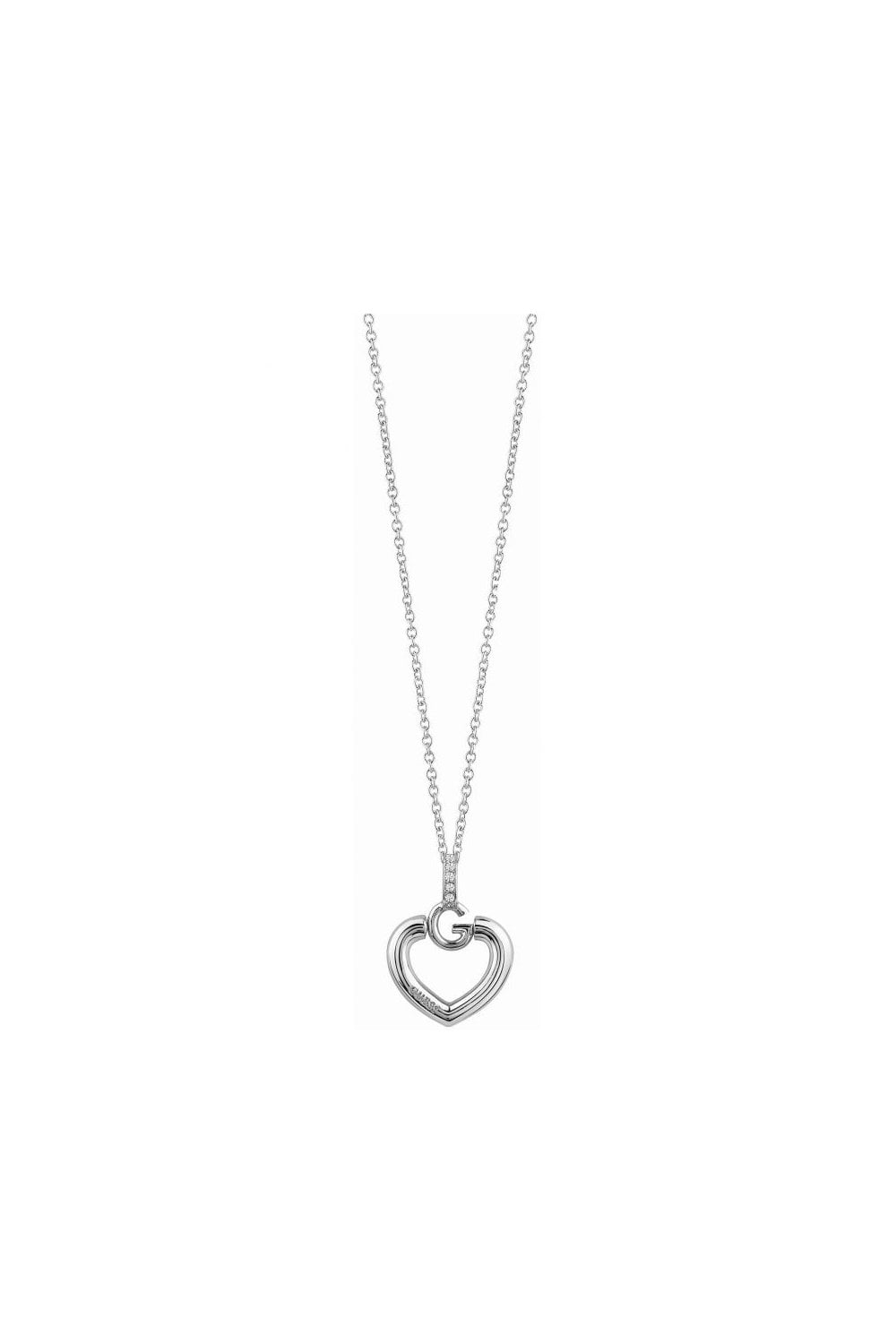 Guess Gisele Bold G Heart Necklace UBN83009