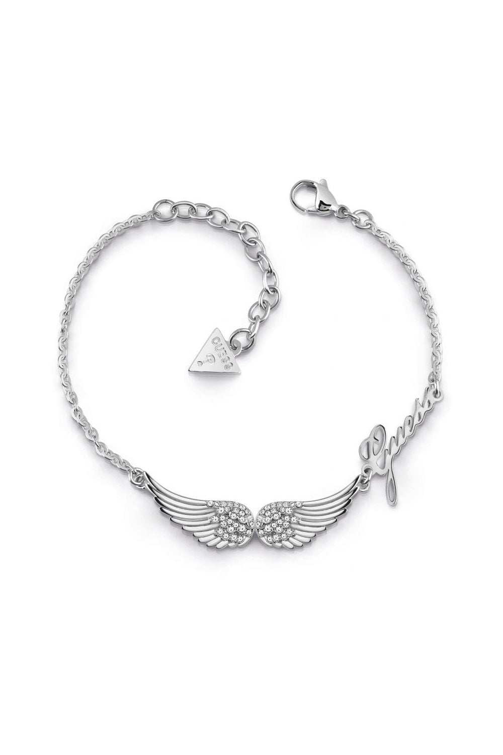 Guess Double Pave Wings Silver Bracelet UBB29083-L