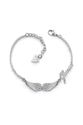 Guess Double Pave Wings Silver Bracelet UBB29083-L