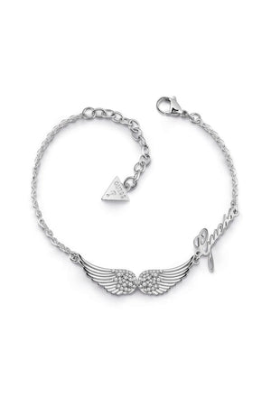 Guess Double Pave Wings Silver Bracelet UBB29083-L