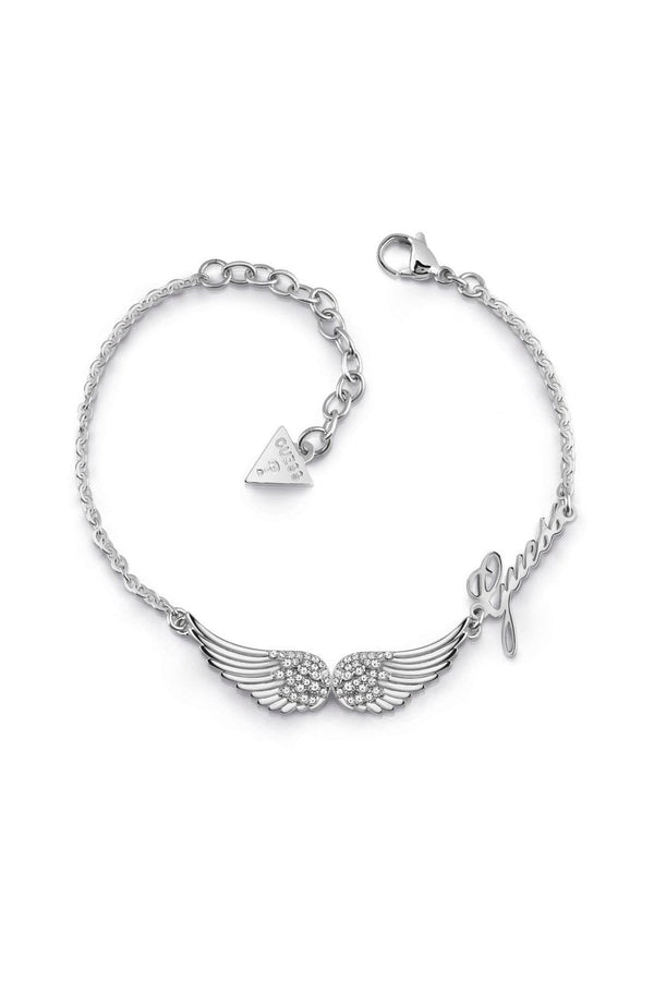 Guess Double Pave Wings Silver Bracelet UBB29083-L