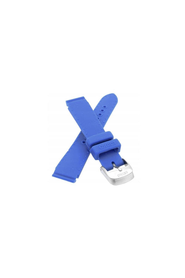 Seiko 4GD4JB 18mm Replacement Blue Rubber Watch Strap