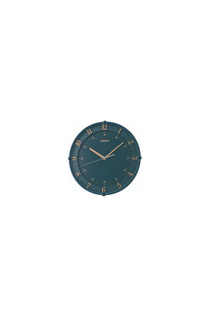 Seiko Round Wall Clock - Blue & Rose Gold - Silent Movement - QXA805L