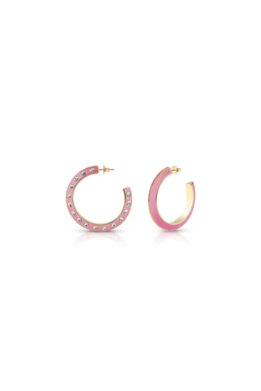 Guess Ladies Hoops Don't Lie Earrings UBE01498YGPK