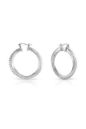 Guess Hoops Don't Lie Earrings JUBE01486JWRHT/U
