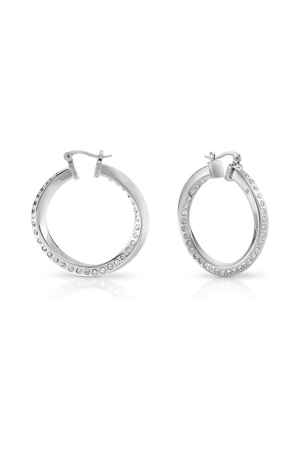 Guess Hoops Don't Lie Earrings JUBE01486JWRHT/U