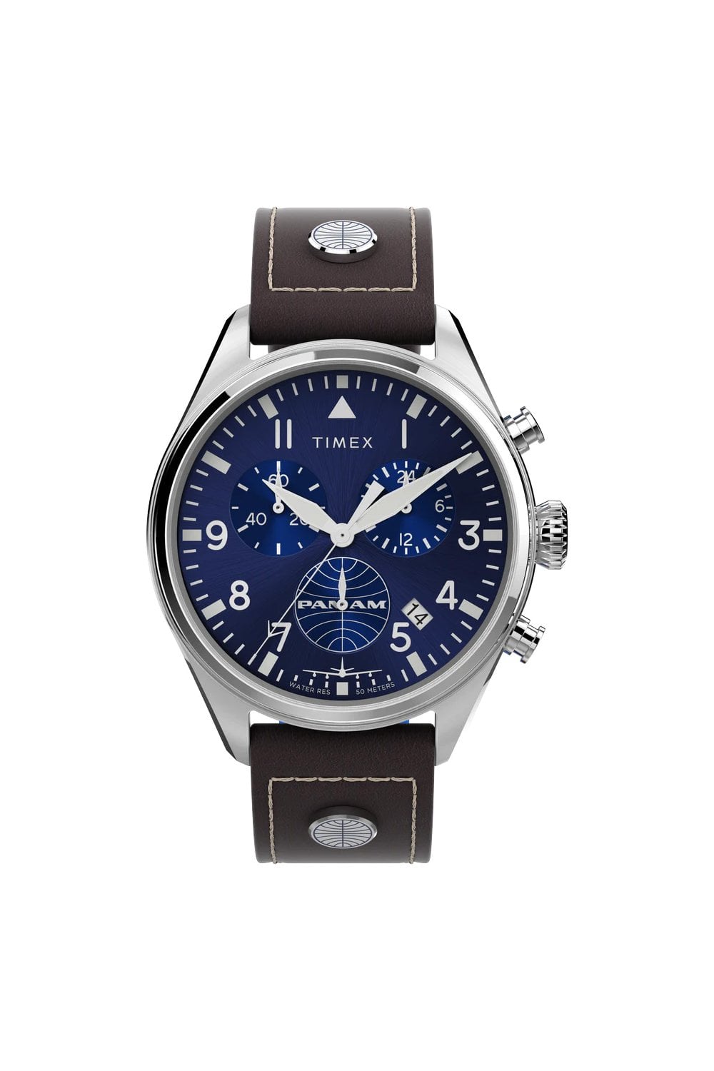 Timex Gents x Pan Am 42mm Leather Strap Watch TWG030000
