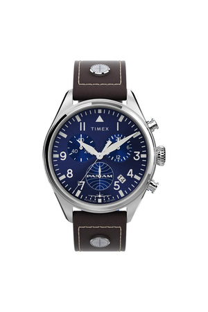 Timex Gents x Pan Am 42mm Leather Strap Watch TWG030000