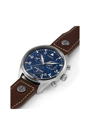 Timex Gents x Pan Am 42mm Leather Strap Watch TWG030000