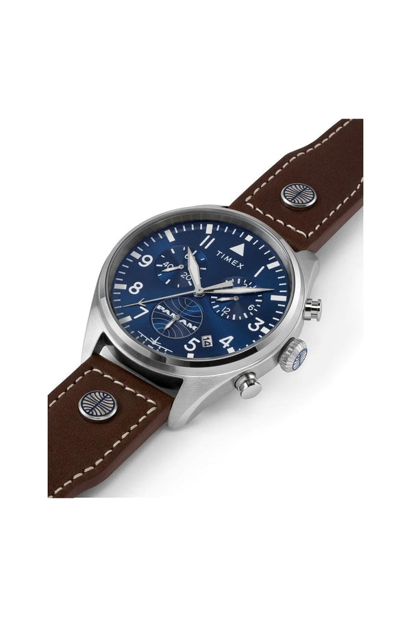 Timex Gents x Pan Am 42mm Leather Strap Watch TWG030000