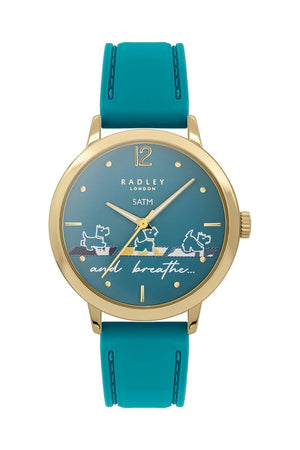 Radley Ladies Yoga Dog Green Silicone Strap Watch RY21610