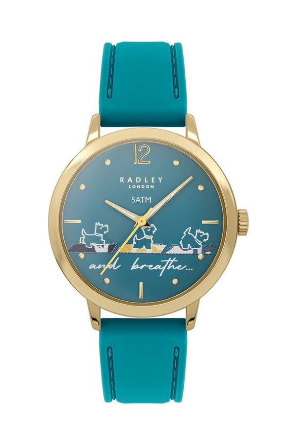 Radley Ladies Yoga Dog Green Silicone Strap Watch RY21610