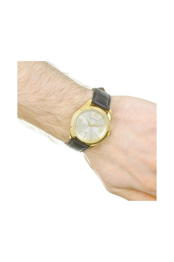 Limit Gents Gold Case Champagne Dial Watch 5689