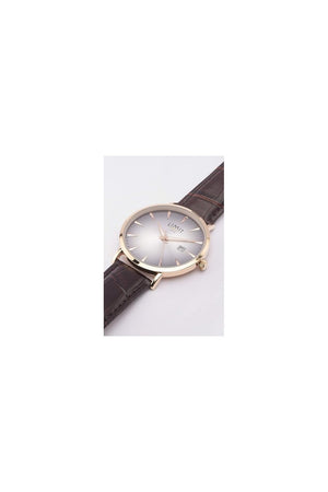 Limit Gents Gold Case Silver Dial Watch 5955