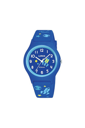 Lorus Blue Childrens Sporty Watch - Rockets, Moon & Stars - RRX45HX9