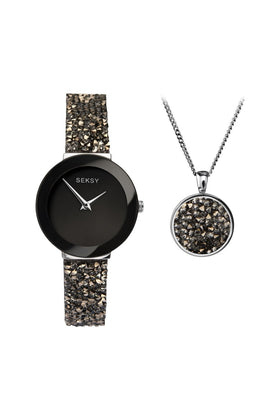 Seksy Ladies Watch and Necklace Gift Set 2740G