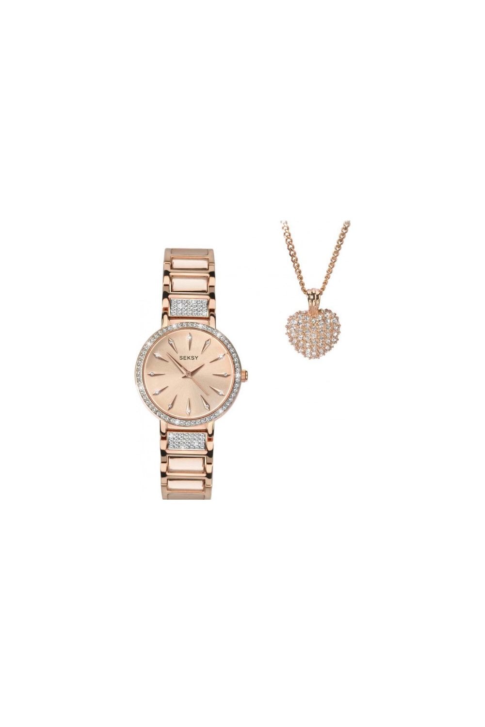 Seksy Ladies Watch and Necklace Gift Set 2739G