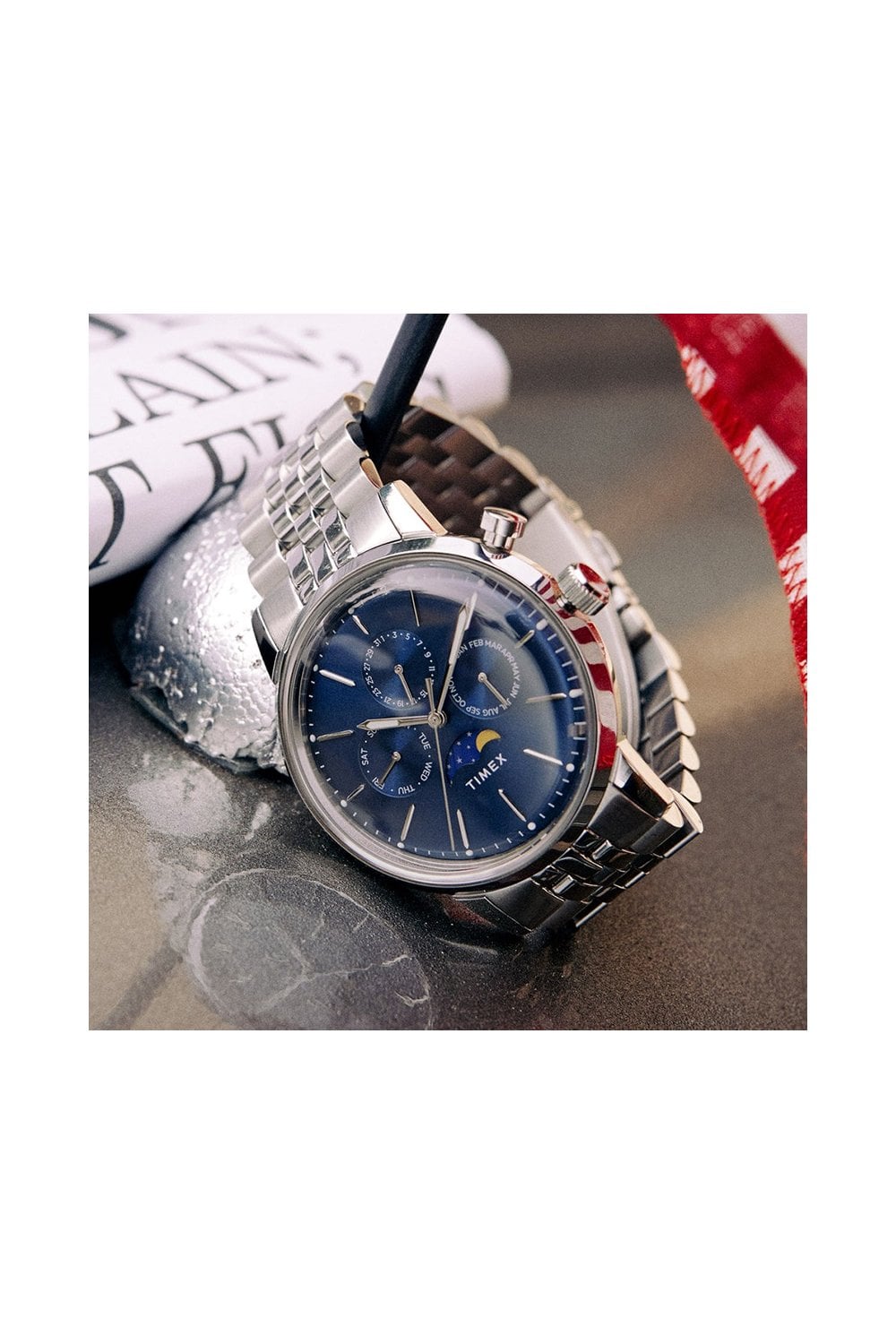 Timex Marlin Moon Phase 40mm Stainless Steel Watch TW2W51300
