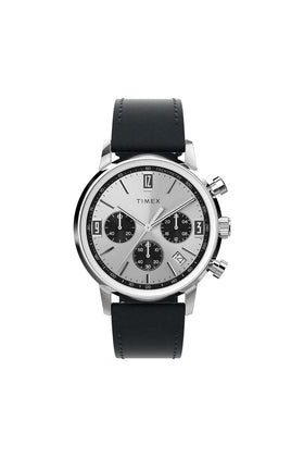 Timex Marlin Chronograph 40mm Leather Strap Watch TW2W10300