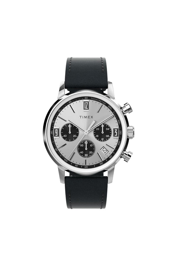 Timex Marlin Chronograph 40mm Leather Strap Watch TW2W10300