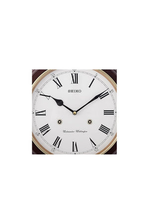 Seiko Wooden Station Wall Clock QXH202B
