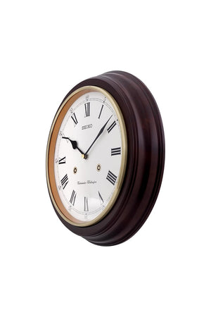 Seiko Wooden Station Wall Clock QXH202B