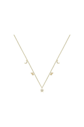 Radley Galaxy Street Stone Set Moon and Star Charm Necklace RYJ2410S