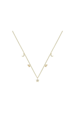 Radley Galaxy Street Stone Set Moon and Star Charm Necklace RYJ2410S