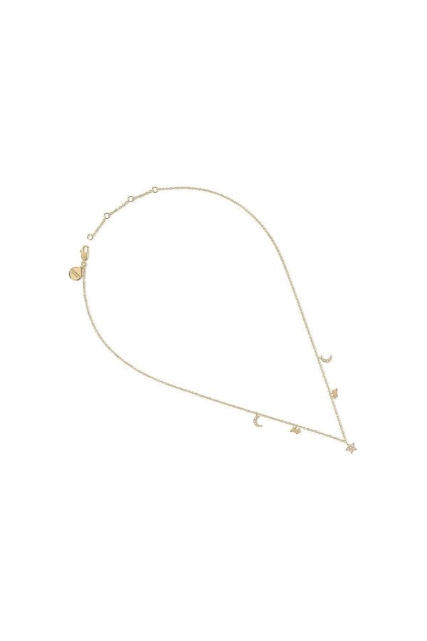 Radley Galaxy Street Stone Set Moon and Star Charm Necklace RYJ2410S