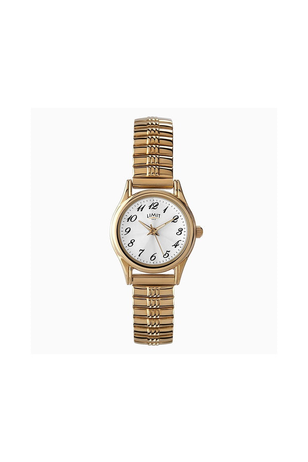 Limit Ladies Gold Case Stainless Steel Bracelet White Dial Watch 6955