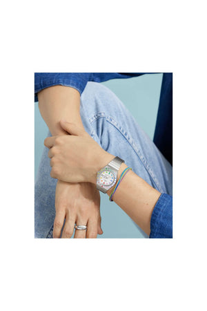 Q Timex Rainbow 36mm Stainless Steel Expansion Band Watch TW2V66000