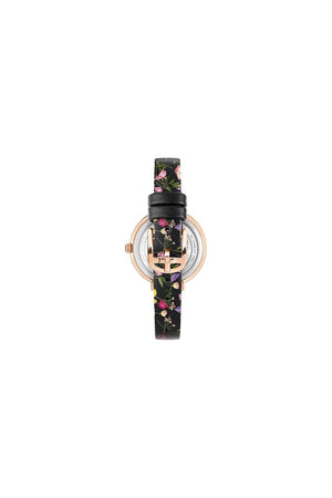 Ted Baker Ladies Ammy Floral Black Leather 38mm Watch BKPAMS301