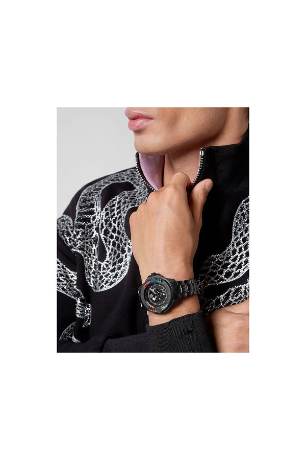 Philipp Plein The Skull Genderless Steel Black 41mm Watch PWNAA0522