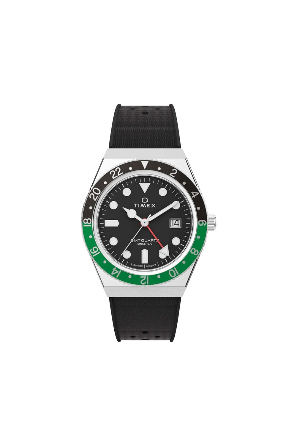 Q Timex GMT 38mm Synthetic Rubber Strap Watch TW2W57500