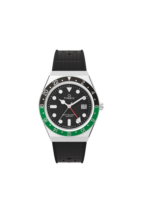 Q Timex GMT 38mm Synthetic Rubber Strap Watch TW2W57500