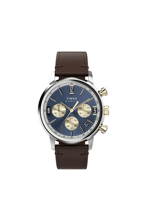 Timex Marlin Chronograph 40mm Leather Strap Watch TW2W60400