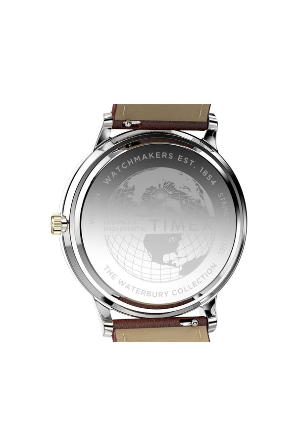 Timex Waterbury Classic Moon Phase 40mm Leather Strap Watch TW2W75600